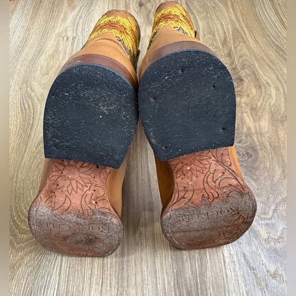 Rock‘EM Sunflower Square Toe Cowgirl Boot - Honey Size 7.5 EUC - Picture 7 of 9